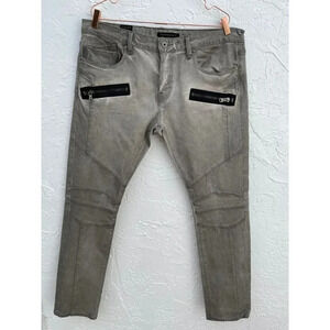 Cult of Individuality Greaser Moto Womens Heritage Balmain Jeans Gray Sz 36Wx34L